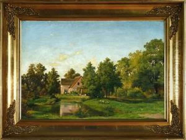 Professor Jerichau's Country House, Denmark Oil Painting by Axel Thorsen Schovelin