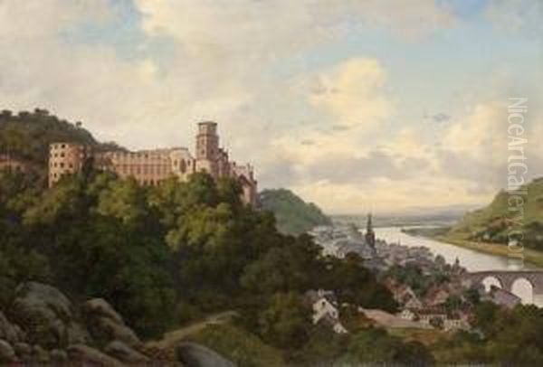 Heidelberg Oil Painting by Axel Thorsen Schovelin