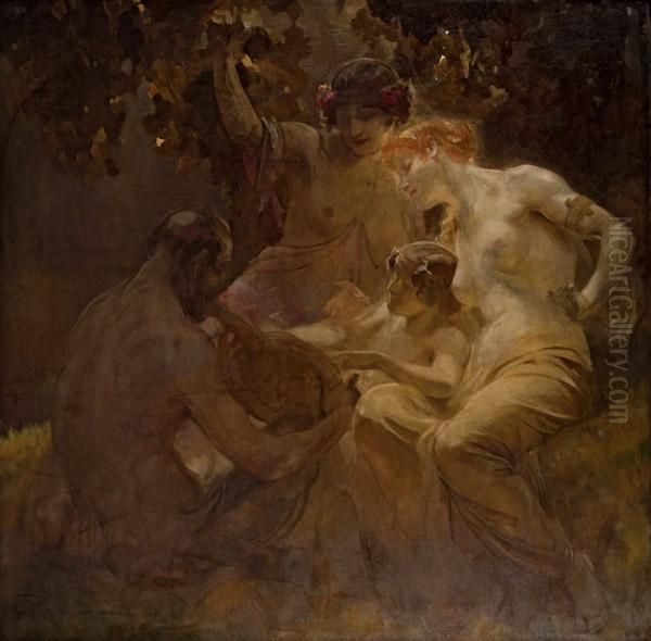 Mythologische Szene Oil Painting by Alois Hans Schramm