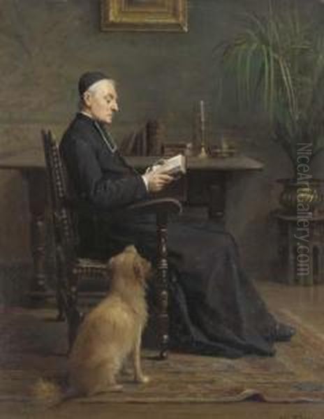 The Breviary Oil Painting by Charles Baptiste Schreiber