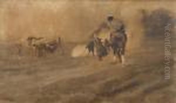 Reiter Auf Dem Feld Oil Painting by Wilhelm Schreuer