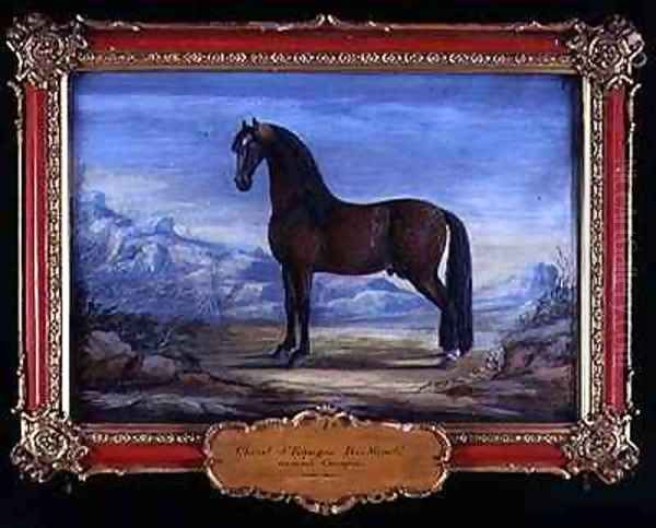 No 1 Coracon a dappled bay horse of the Spanish Riding School Oil Painting by Baron Reis d' Eisenberg