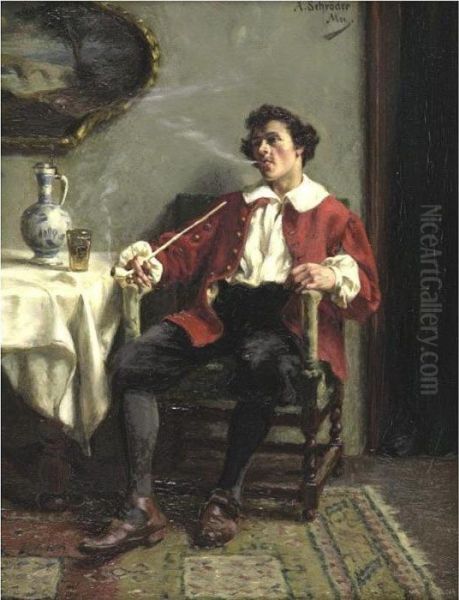 Leisure Oil Painting by Albert Friedrich Schroder