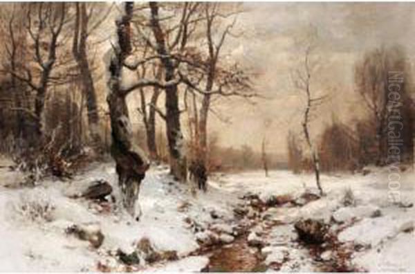 Winter Landscape Oil Painting by Wilhelm Schroeter