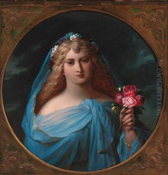 Flora Oil Painting by Franz Schrotzberg