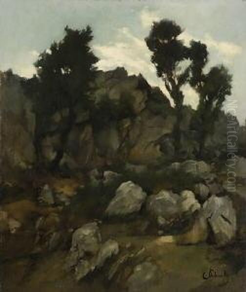 Berghang Oil Painting by Carl Schuch