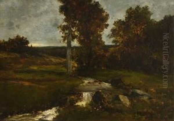 Bachlauf Im Wiesengrund Oil Painting by Carl Schuch