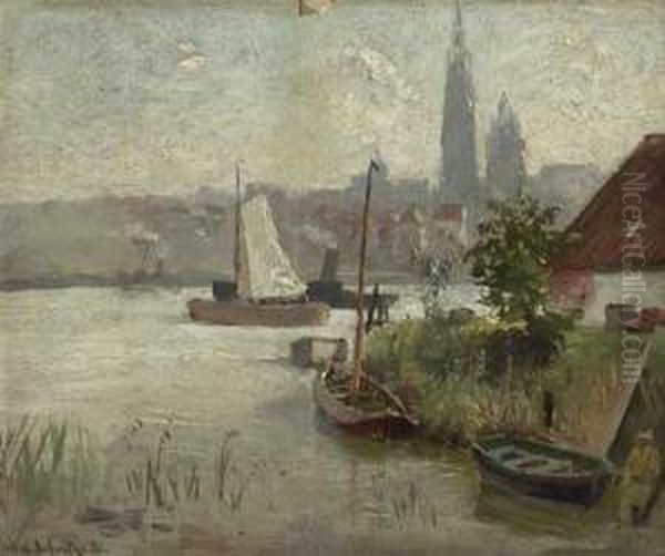 Antwerpen Von St. Anneken Aus Gesehen Oil Painting by Karl Heinrich Schultze