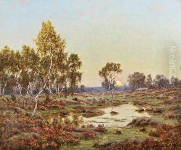 Automne Dans La Foret De Fontainebleau Oil Painting by Adrien Schulz