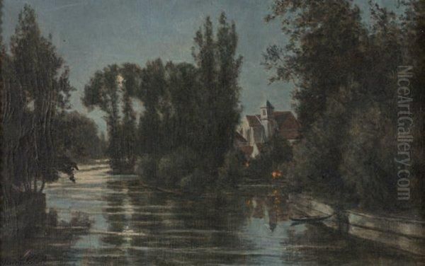 Le Loing Pres De Moret Oil Painting by Adrien Schulz