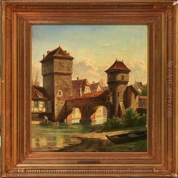 View Of Nuremberg Oil Painting by Harald Peter W. Schumacher