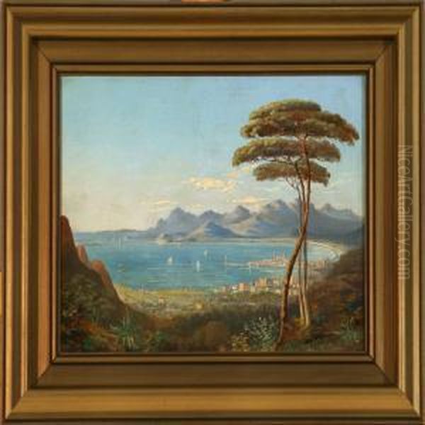 View Of The Bay Ofnaples Oil Painting by Harald Peter W. Schumacher