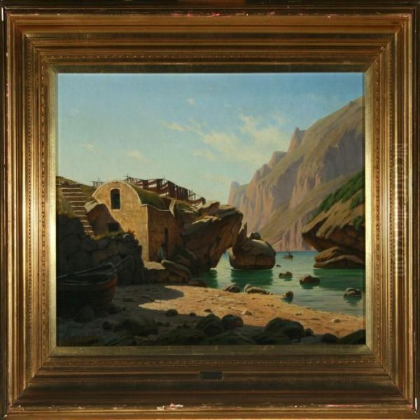 Italian Costal Scenery Oil Painting by Harald Peter W. Schumacher