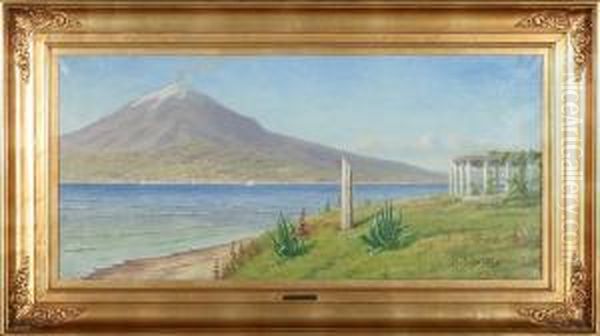 From Messina With Etna In The Background Oil Painting by Harald Peter W. Schumacher