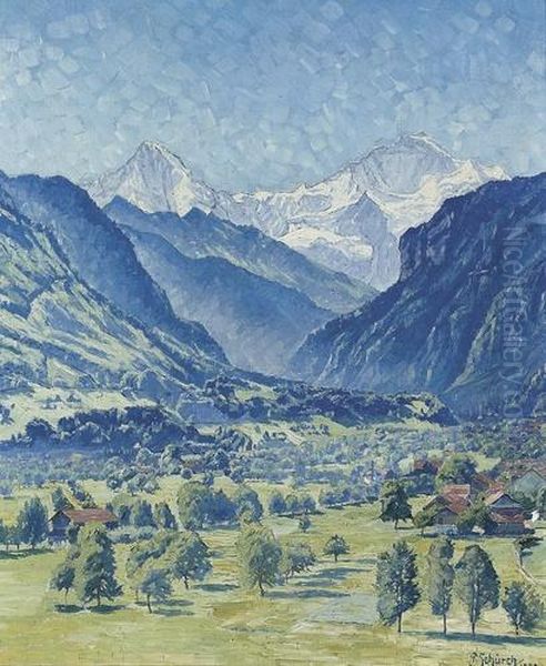 Das Lauterbrunnental. Oil Painting by Paul Schurch