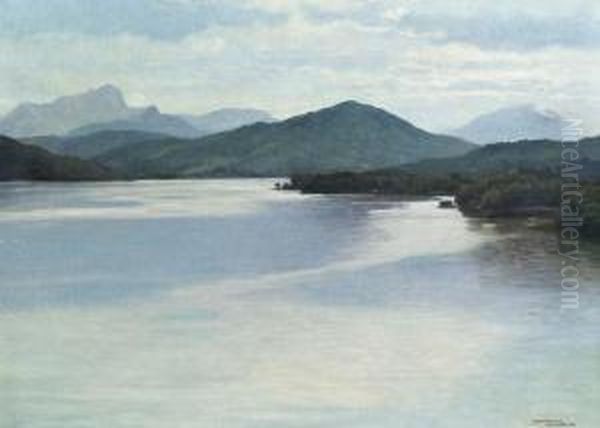 Krumpendorf Am Worthersee Oil Painting by Karl Maria Schuster