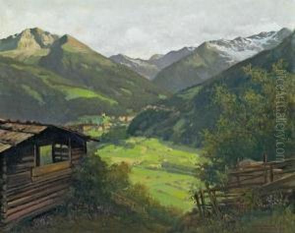 Bad Gastein Oil Painting by Karl Maria Schuster