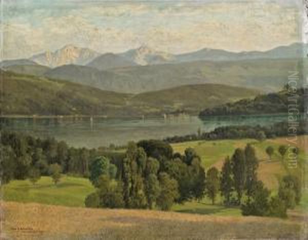 Krumpendorf Am Worthersee Oil Painting by Karl Maria Schuster