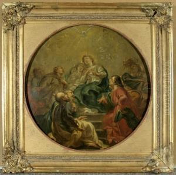 Das Pfingstwunder Mit Maria Und Aposteln Oil Painting by Cornelis I Schut