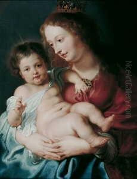 Madonna Mit Kind. Oil Painting by Cornelis I Schut