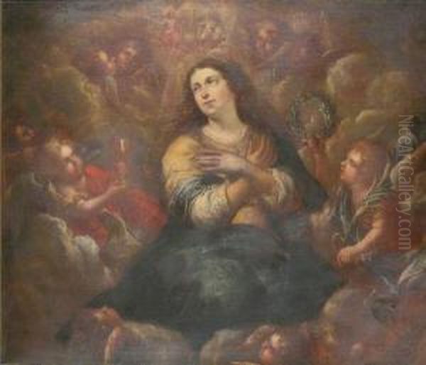 Assumption Of The Virgin Oil Painting by Cornelis I Schut