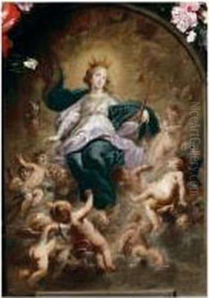 The Virgin As Queen Of Heaven Oil Painting by Cornelis I Schut