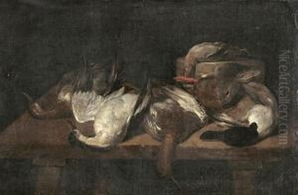 Bodegon Con Aves Oil Painting by Cornelis Iii Schut