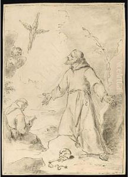 The Vision Of St. Francis Oil Painting by Cornelis Iii Schut