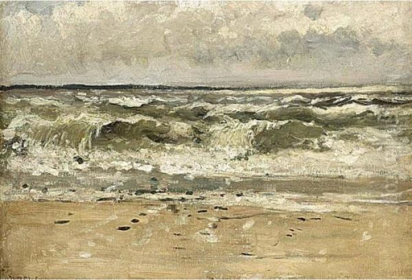 Seascape Oil Painting by Willem Joannes Schutz