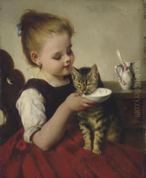 Best Friends Oil Painting by Wilhelm Schutze