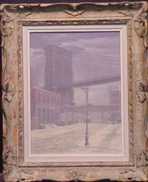 Brooklyn Bridge Oil Painting by Andrew Thomas Schwartz