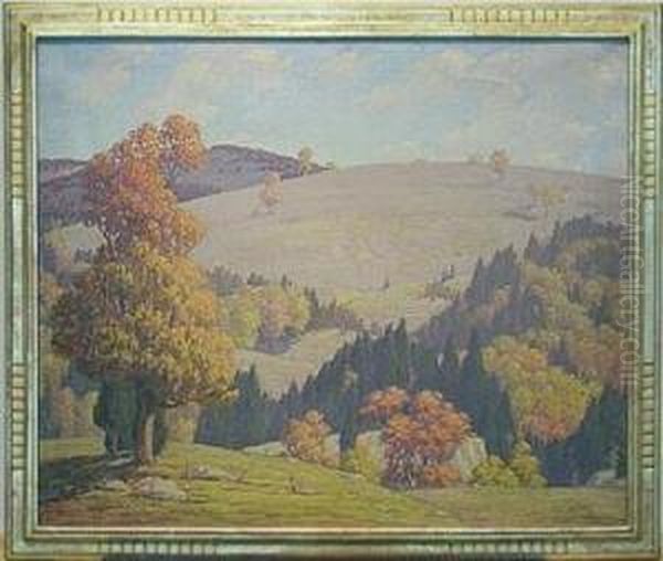 Hillside Landscape Oil Painting by Andrew Thomas Schwartz