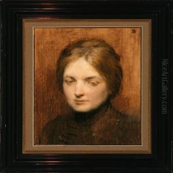 A Young Woman Oil Painting by Frans Schwartz