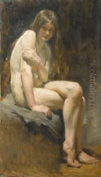 Academie, Nu Feminin Oil Painting by Frans Schwartz