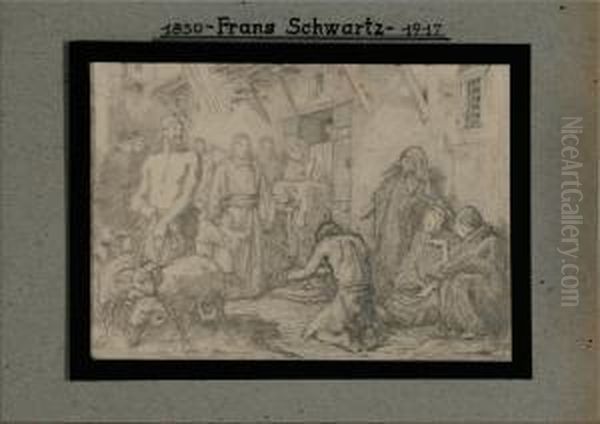 Collection Of Sketches And Studies Oil Painting by Frans Schwartz