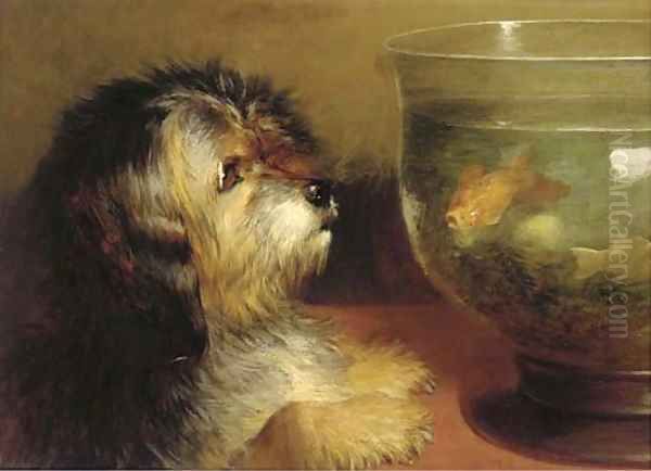 The pet goldfish Oil Painting by Thomas Earl