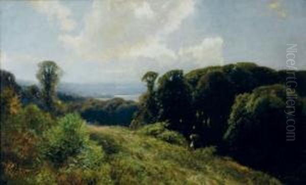 View Of The Hellersee; And A Companion Painting Oil Painting by Friedrich Wilhelm Schwinge