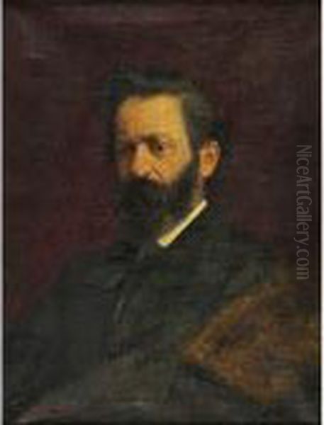 Ritratto D'uomo Con Baffi Oil Painting by Eugenio Scomparini