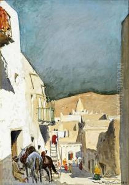 Rue De Bou-saada Oil Painting by Georges Bertin, Dit Scott De Plagnolles