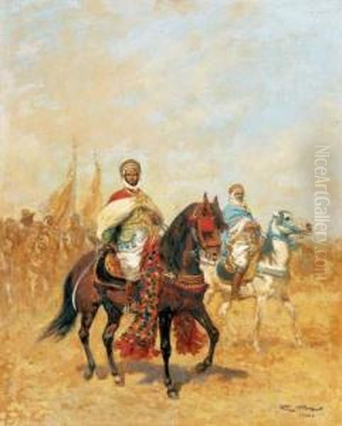 Cavaliers Arabes Oil Painting by Georges Bertin, Dit Scott De Plagnolles