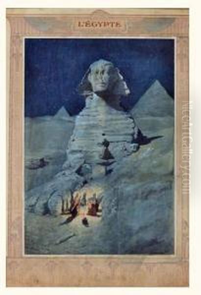 Egypte, Projet D'affiche Oil Painting by Georges Bertin, Dit Scott De Plagnolles