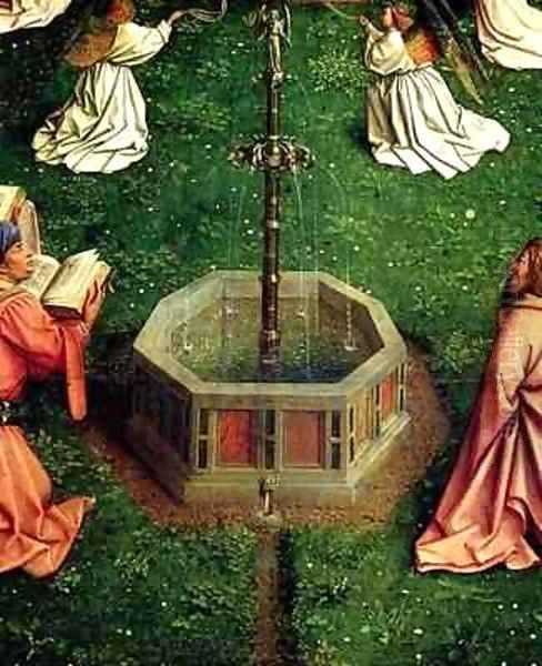 The Ghent Altarpiece The Fountain of Life Oil Painting by Hubert & Jan van Eyck