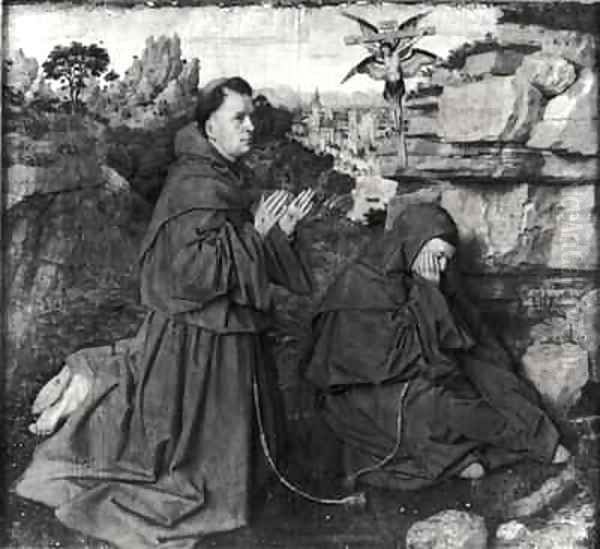 St Francis Receiving the Stigmata Oil Painting by Hubert & Jan van Eyck