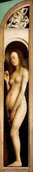 Eve detail from the right wing of the Ghent Altarpiece Oil Painting by Hubert & Jan van Eyck