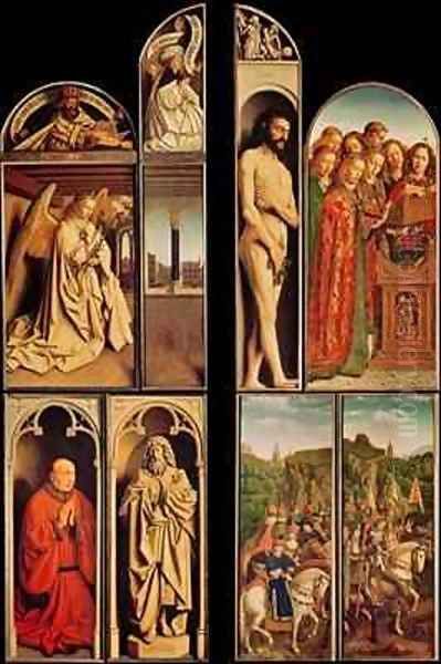 Left panel from the Ghent Altarpiece Oil Painting by Hubert & Jan van Eyck