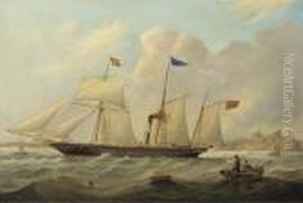 The Chevy Chase In Waters Off Newcastle-on-tyne Oil Painting by John Scott