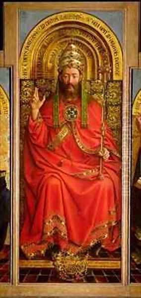 God the Father central panel of the Ghent Altarpiece Oil Painting by Hubert & Jan van Eyck