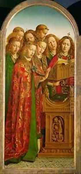 Singing Angels from the left wing of the Ghent Altarpiece Oil Painting by Hubert & Jan van Eyck