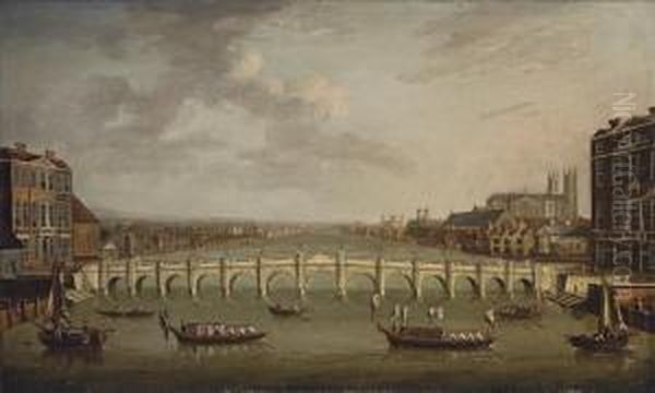 View Of The Thames Oil Painting by Samuel Scott