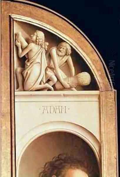 The Offerings of Cain and Abel interior of left hand wing of The Ghent Altarpiece Oil Painting by Hubert & Jan van Eyck